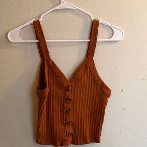 Bozzolo Rust Button-Up Crop Top